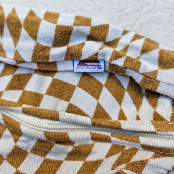 Brixton Phoenix Cream and Brown Wavy Checker Bamboo Zip Romper 12-18M - Picture 6 of 10